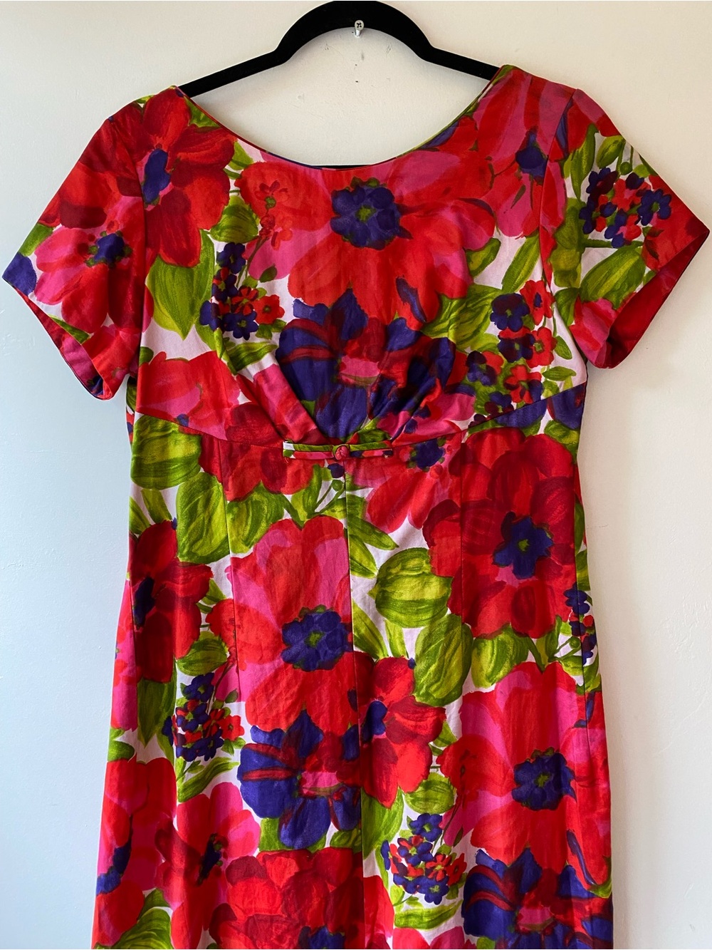 Vintage 1960s Alice Polynesian Fashions Hawaiian Floral Muumuu Maxi Dress Medium - Picture 4 of 8